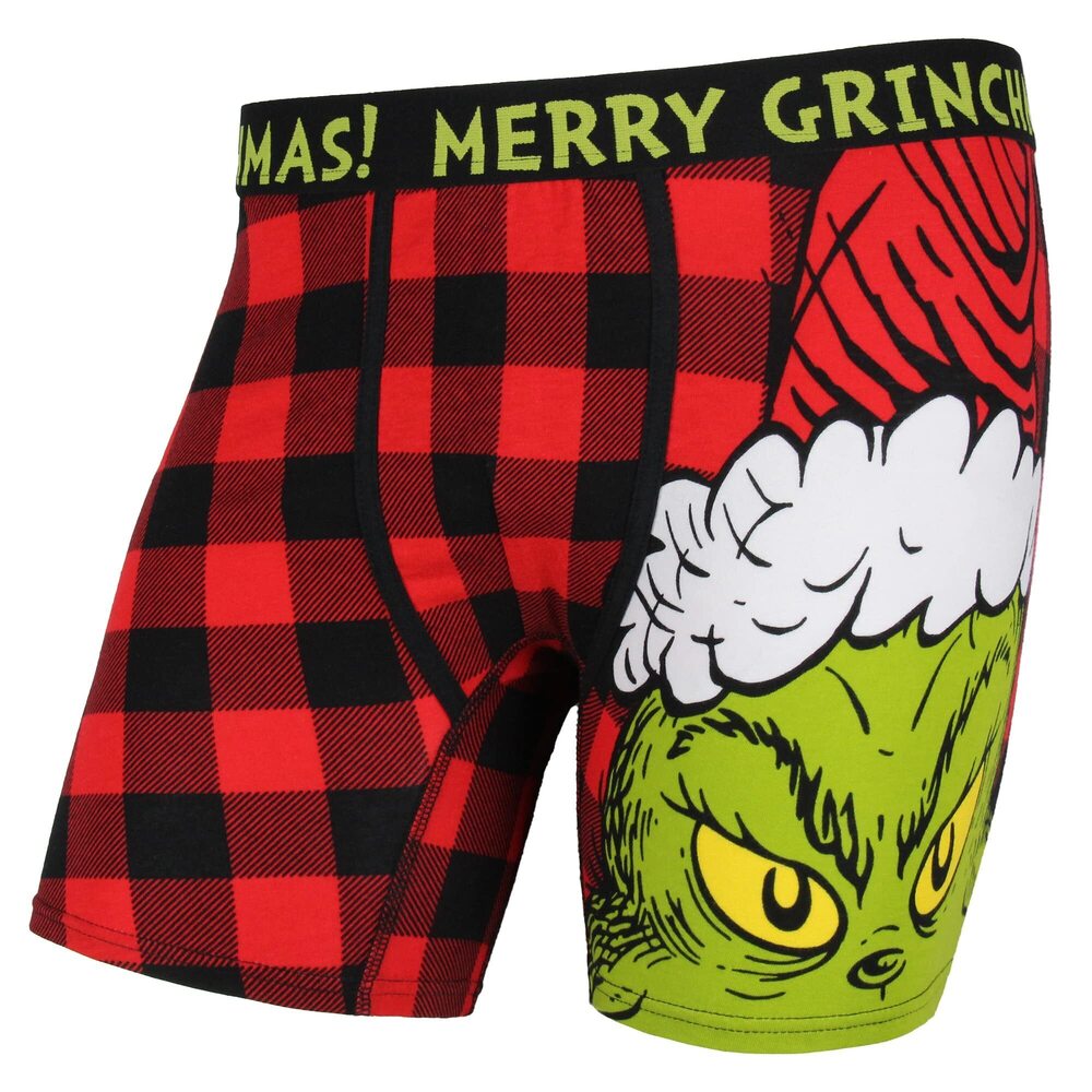3794 Grinch Boxers 's Grinch Santa Merry Grinchmas Holiday Novelty Buffalo